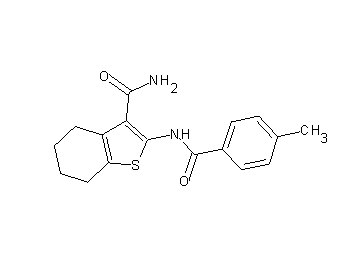 2-[(4-methylbenzoyl)amino]-4,5,6,7-tetrahydro-1-benzothiophene-3-carboxamide - Click Image to Close