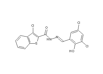 3-chloro-N'-(3,5-dichloro-2-hydroxybenzylidene)-1-benzothiophene-2-carbohydrazide - Click Image to Close