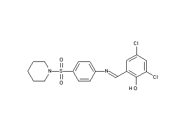 2,4-dichloro-6-({[4-(1-piperidinylsulfonyl)phenyl]imino}methyl)phenol