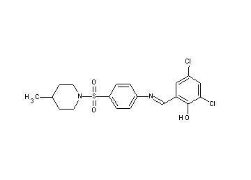 2,4-dichloro-6-[({4-[(4-methyl-1-piperidinyl)sulfonyl]phenyl}imino)methyl]phenol