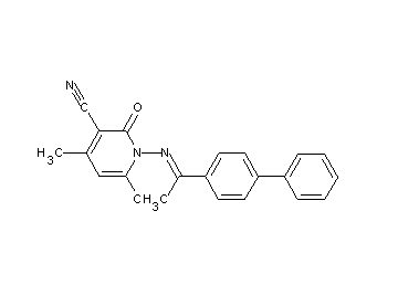 1-{[1-(4-biphenylyl)ethylidene]amino}-4,6-dimethyl-2-oxo-1,2-dihydro-3-pyridinecarbonitrile - Click Image to Close