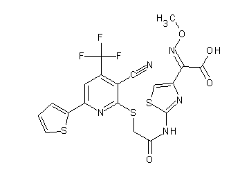 {2-[({[3-cyano-6-(2-thienyl)-4-(trifluoromethyl)-2-pyridinyl]sulfanyl}acetyl)amino]-1,3-thiazol-4-yl}(methoxyimino)acetic aci