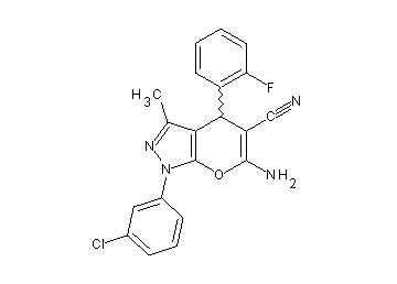 6-amino-1-(3-chlorophenyl)-4-(2-fluorophenyl)-3-methyl-1,4-dihydropyrano[2,3-c]pyrazole-5-carbonitrile