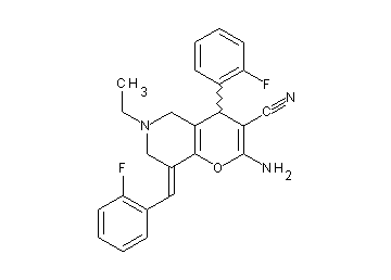 2-amino-6-ethyl-8-(2-fluorobenzylidene)-4-(2-fluorophenyl)-5,6,7,8-tetrahydro-4H-pyrano[3,2-c]pyridine-3-carbonitrile