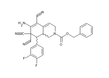 benzyl 6-amino-5,7,7-tricyano-8-(3,4-difluorophenyl)-3,7,8,8a-tetrahydro-2(1H)-isoquinolinecarboxylate