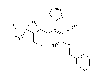 6-tert-butyl-2-[(2-pyridinylmethyl)sulfanyl]-4-(2-thienyl)-5,6,7,8-tetrahydro-3-quinolinecarbonitrile