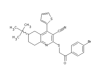2-{[2-(4-bromophenyl)-2-oxoethyl]sulfanyl}-6-tert-butyl-4-(2-thienyl)-5,6,7,8-tetrahydro-3-quinolinecarbonitrile