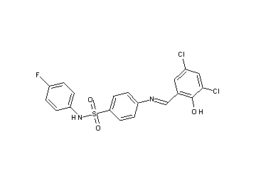 4-[(3,5-dichloro-2-hydroxybenzylidene)amino]-N-(4-fluorophenyl)benzenesulfonamide