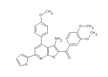 [3-amino-4-(4-methoxyphenyl)-6-(2-thienyl)thieno[2,3-b]pyridin-2-yl](3,4-dimethoxyphenyl)methanone - Click Image to Close
