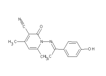 1-{[1-(4-hydroxyphenyl)ethylidene]amino}-4,6-dimethyl-2-oxo-1,2-dihydro-3-pyridinecarbonitrile - Click Image to Close