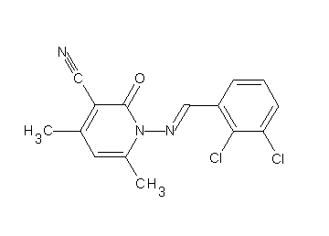 1-[(2,3-dichlorobenzylidene)amino]-4,6-dimethyl-2-oxo-1,2-dihydro-3-pyridinecarbonitrile - Click Image to Close