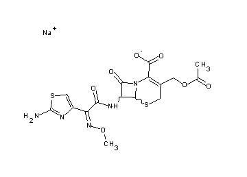 sodium 3-[(acetyloxy)methyl]-7-{[(2-amino-1,3-thiazol-4-yl)(methoxyimino)acetyl]amino}-8-oxo-5-thia-1-azabicyclo[4.2.0]oct-2-