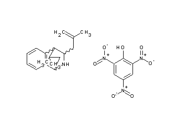 2,4,6-trinitrophenol - 3,3-dimethyl-9-(2-methyl-2-propen-1-yl)-1,2,3,4-tetrahydro-1,4-(epiminomethano)naphthalene (1:1)