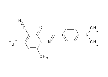 1-{[4-(dimethylamino)benzylidene]amino}-4,6-dimethyl-2-oxo-1,2-dihydro-3-pyridinecarbonitrile - Click Image to Close