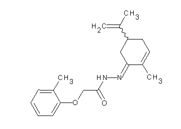 N'-(5-isopropenyl-2-methyl-2-cyclohexen-1-ylidene)-2-(2-methylphenoxy)acetohydrazide