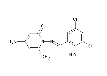 1-[(3,5-dichloro-2-hydroxybenzylidene)amino]-4,6-dimethyl-2(1H)-pyridinone - Click Image to Close