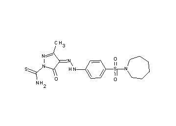 4-{[4-(1-azepanylsulfonyl)phenyl]hydrazono}-3-methyl-5-oxo-4,5-dihydro-1H-pyrazole-1-carbothioamide - Click Image to Close