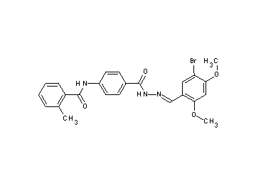N-(4-{[2-(5-bromo-2,4-dimethoxybenzylidene)hydrazino]carbonyl}phenyl)-2-methylbenzamide - Click Image to Close