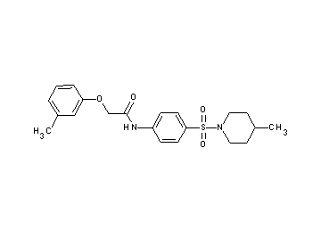 2-(3-methylphenoxy)-N-{4-[(4-methyl-1-piperidinyl)sulfonyl]phenyl}acetamide - Click Image to Close