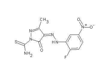 4-[(2-fluoro-5-nitrophenyl)hydrazono]-3-methyl-5-oxo-4,5-dihydro-1H-pyrazole-1-carbothioamide