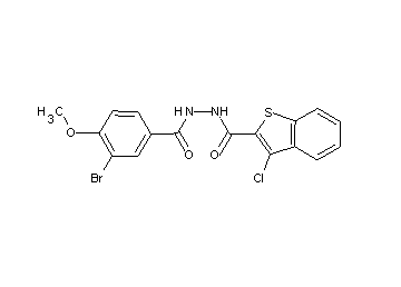 N'-(3-bromo-4-methoxybenzoyl)-3-chloro-1-benzothiophene-2-carbohydrazide N'-(3-bromo-4-methoxybenzoyl)-3-chloro-1-benzothiophene-2-carbohydrazide