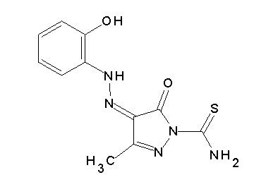 4-[(2-hydroxyphenyl)hydrazono]-3-methyl-5-oxo-4,5-dihydro-1H-pyrazole-1-carbothioamide