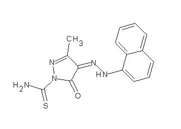 3-methyl-4-(1-naphthylhydrazono)-5-oxo-4,5-dihydro-1H-pyrazole-1-carbothioamide
