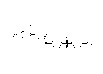 2-(2-bromo-4-methylphenoxy)-N-{4-[(4-methyl-1-piperidinyl)sulfonyl]phenyl}acetamide