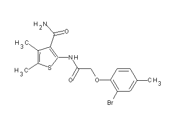 2-{[(2-bromo-4-methylphenoxy)acetyl]amino}-4,5-dimethyl-3-thiophenecarboxamide