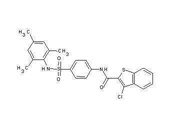3-chloro-N-{4-[(mesitylamino)sulfonyl]phenyl}-1-benzothiophene-2-carboxamide - Click Image to Close