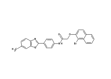 2-[(1-bromo-2-naphthyl)oxy]-N-[4-(6-methyl-1,3-benzothiazol-2-yl)phenyl]acetamide