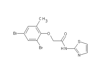 2-(2,4-dibromo-6-methylphenoxy)-N-1,3-thiazol-2-ylacetamide - Click Image to Close