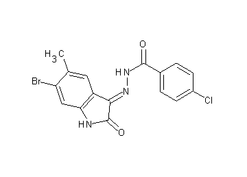 N'-(6-bromo-5-methyl-2-oxo-1,2-dihydro-3H-indol-3-ylidene)-4-chlorobenzohydrazide