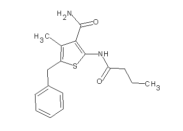5-benzyl-2-(butyrylamino)-4-methyl-3-thiophenecarboxamide - Click Image to Close
