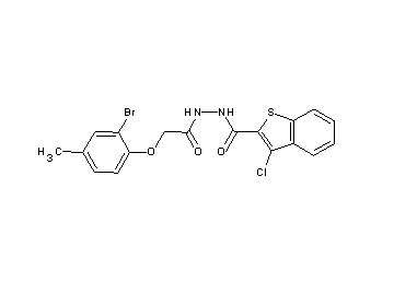 N'-[(2-bromo-4-methylphenoxy)acetyl]-3-chloro-1-benzothiophene-2-carbohydrazide