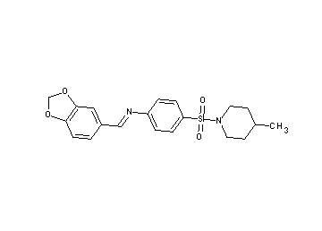 N-(1,3-benzodioxol-5-ylmethylene)-4-[(4-methyl-1-piperidinyl)sulfonyl]aniline