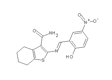 2-[(2-hydroxy-5-nitrobenzylidene)amino]-4,5,6,7-tetrahydro-1-benzothiophene-3-carboxamide