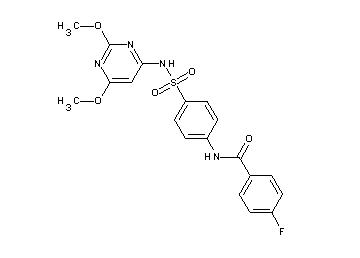 N-(4-{[(2,6-dimethoxy-4-pyrimidinyl)amino]sulfonyl}phenyl)-4-fluorobenzamide - Click Image to Close