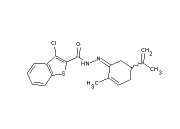 3-chloro-N'-(5-isopropenyl-2-methyl-2-cyclohexen-1-ylidene)-1-benzothiophene-2-carbohydrazide