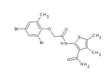 2-{[(2,4-dibromo-6-methylphenoxy)acetyl]amino}-4,5-dimethyl-3-thiophenecarboxamide