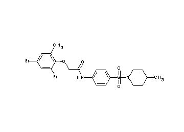 2-(2,4-dibromo-6-methylphenoxy)-N-{4-[(4-methyl-1-piperidinyl)sulfonyl]phenyl}acetamide