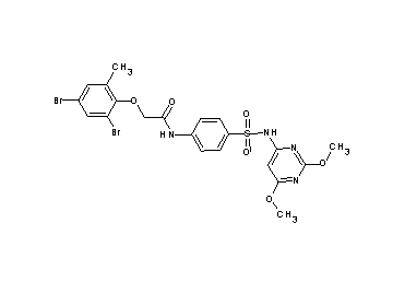 2-(2,4-dibromo-6-methylphenoxy)-N-(4-{[(2,6-dimethoxy-4-pyrimidinyl)amino]sulfonyl}phenyl)acetamide