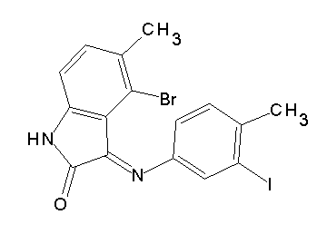 4-bromo-3-[(3-iodo-4-methylphenyl)imino]-5-methyl-1,3-dihydro-2H-indol-2-one