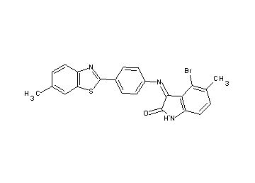 4-bromo-5-methyl-3-{[4-(6-methyl-1,3-benzothiazol-2-yl)phenyl]imino}-1,3-dihydro-2H-indol-2-one