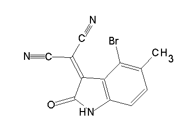 (4-bromo-5-methyl-2-oxo-1,2-dihydro-3H-indol-3-ylidene)malononitrile