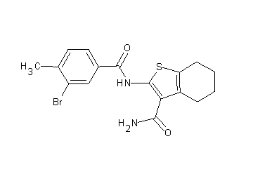 2-[(3-bromo-4-methylbenzoyl)amino]-4,5,6,7-tetrahydro-1-benzothiophene-3-carboxamide - Click Image to Close