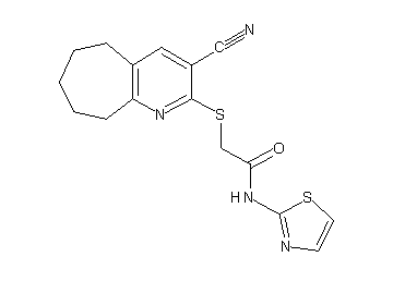 2-[(3-cyano-6,7,8,9-tetrahydro-5H-cyclohepta[b]pyridin-2-yl)sulfanyl]-N-1,3-thiazol-2-ylacetamide