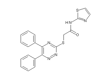 2-[(5,6-diphenyl-1,2,4-triazin-3-yl)sulfanyl]-N-1,3-thiazol-2-ylacetamide - Click Image to Close