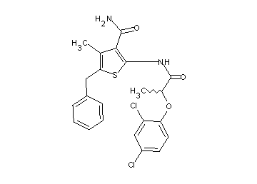 5-benzyl-2-{[2-(2,4-dichlorophenoxy)propanoyl]amino}-4-methyl-3-thiophenecarboxamide - Click Image to Close