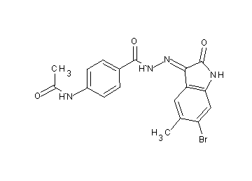 N-(4-{[2-(6-bromo-5-methyl-2-oxo-1,2-dihydro-3H-indol-3-ylidene)hydrazino]carbonyl}phenyl)acetamide